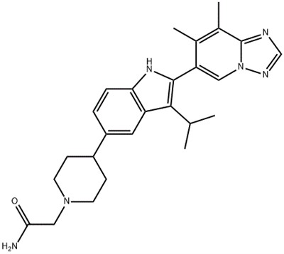 55 - CAS - 7|2- (4- (2- o'lchovli - 1,2,4] tnidin-6-yl) - (proppan-2-yl) - piperidin-1-yl apseidin-1-yl)